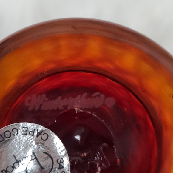 Pairpoint Red Orange glass lead crystal pitcher - Picture 8 of 9